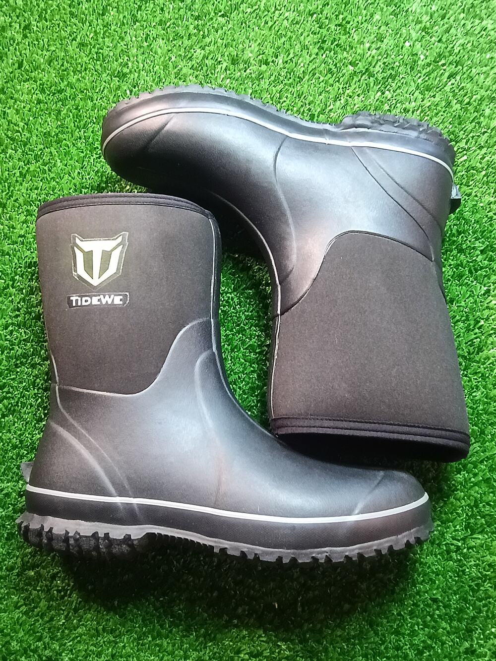 New TideWe Black Neoprene Waterproof Mid-Calf Boots Sz 9